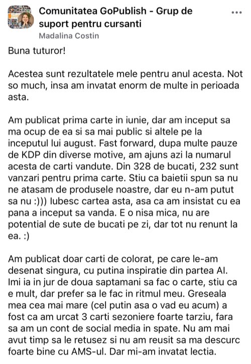 Mesaj din comunitatea GoPublish