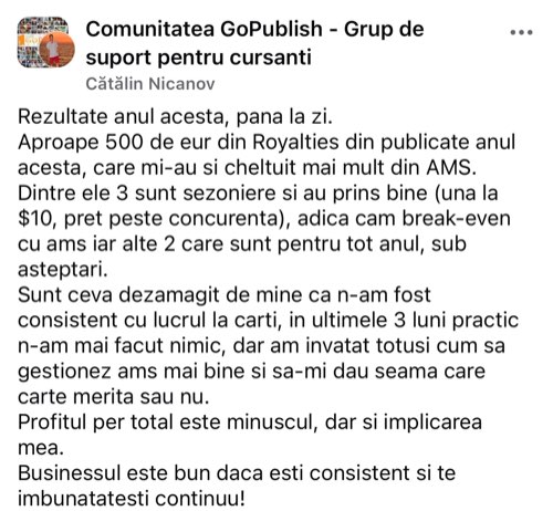 Mesaj din comunitatea GoPublish