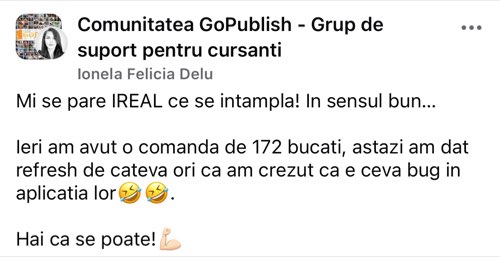 Mesaj din comunitatea GoPublish