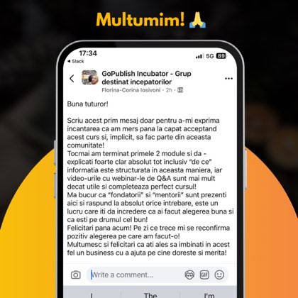 Mesaj din comunitatea GoPublish