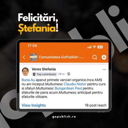 Mesaj din comunitatea GoPublish